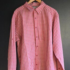 Royal Robbins men's button up long sleeve LS hiking outdoor shirt XL Plaid red